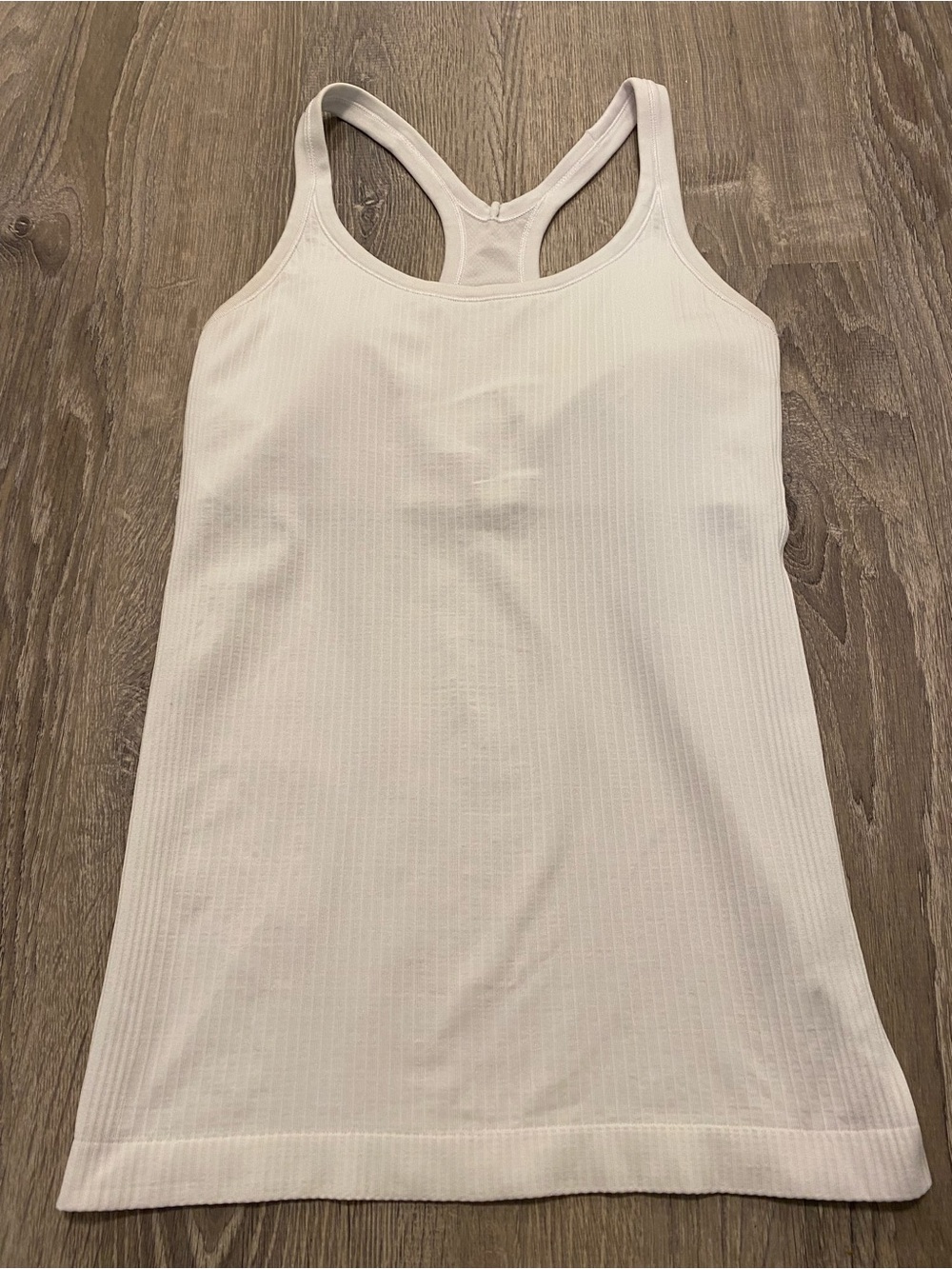 SOLD- Lululemon Ebb to Street White Tank Top Racerback Light Support- Size 6